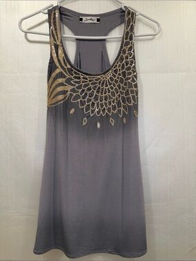Sweetees Gray Ombre Sequin Tank Top Tunic Size XS